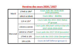 Image de l'actu 'Horaires saison 2026/2027'